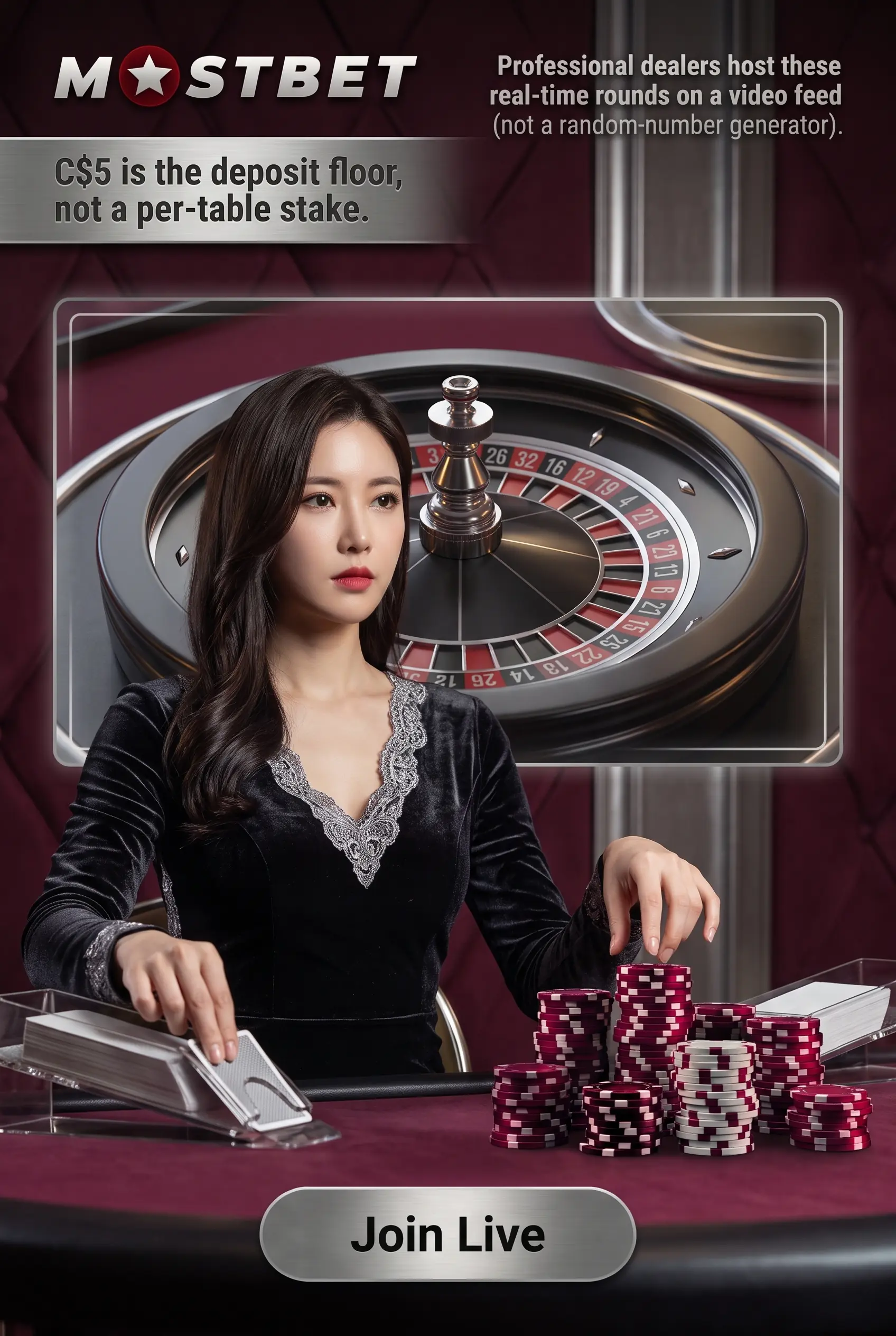 Mostbet live casino offer